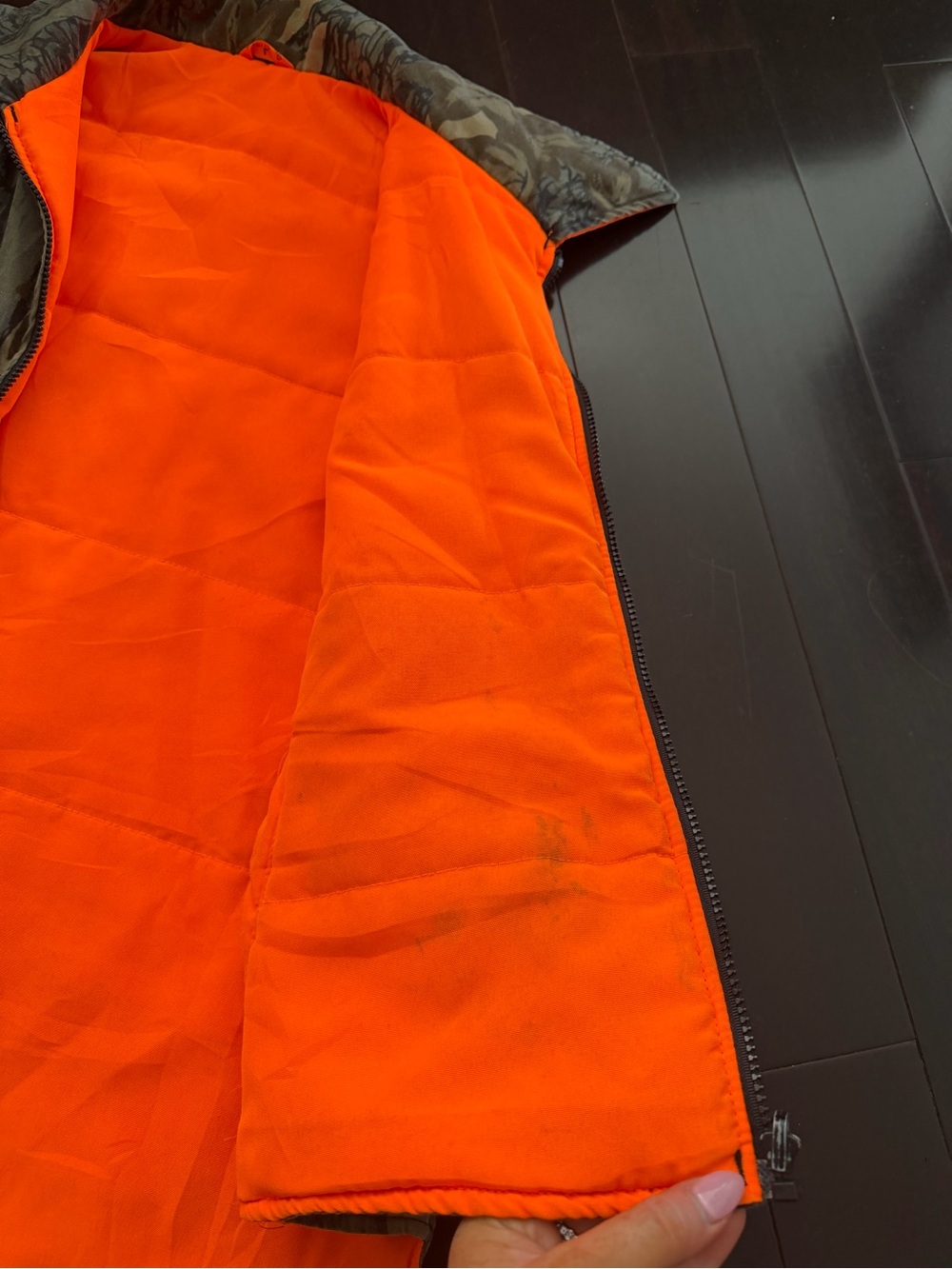 Reversible Orange & Camo Puffer Vest - Picture 5 of 5